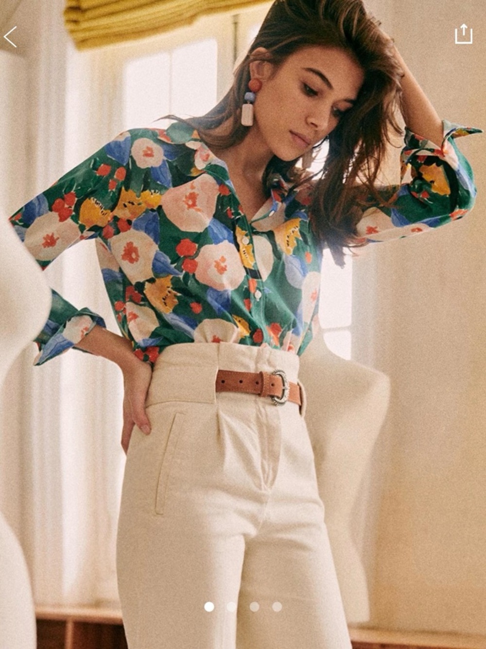 Sezane Pierro Shirt Delphe Print - Size 34